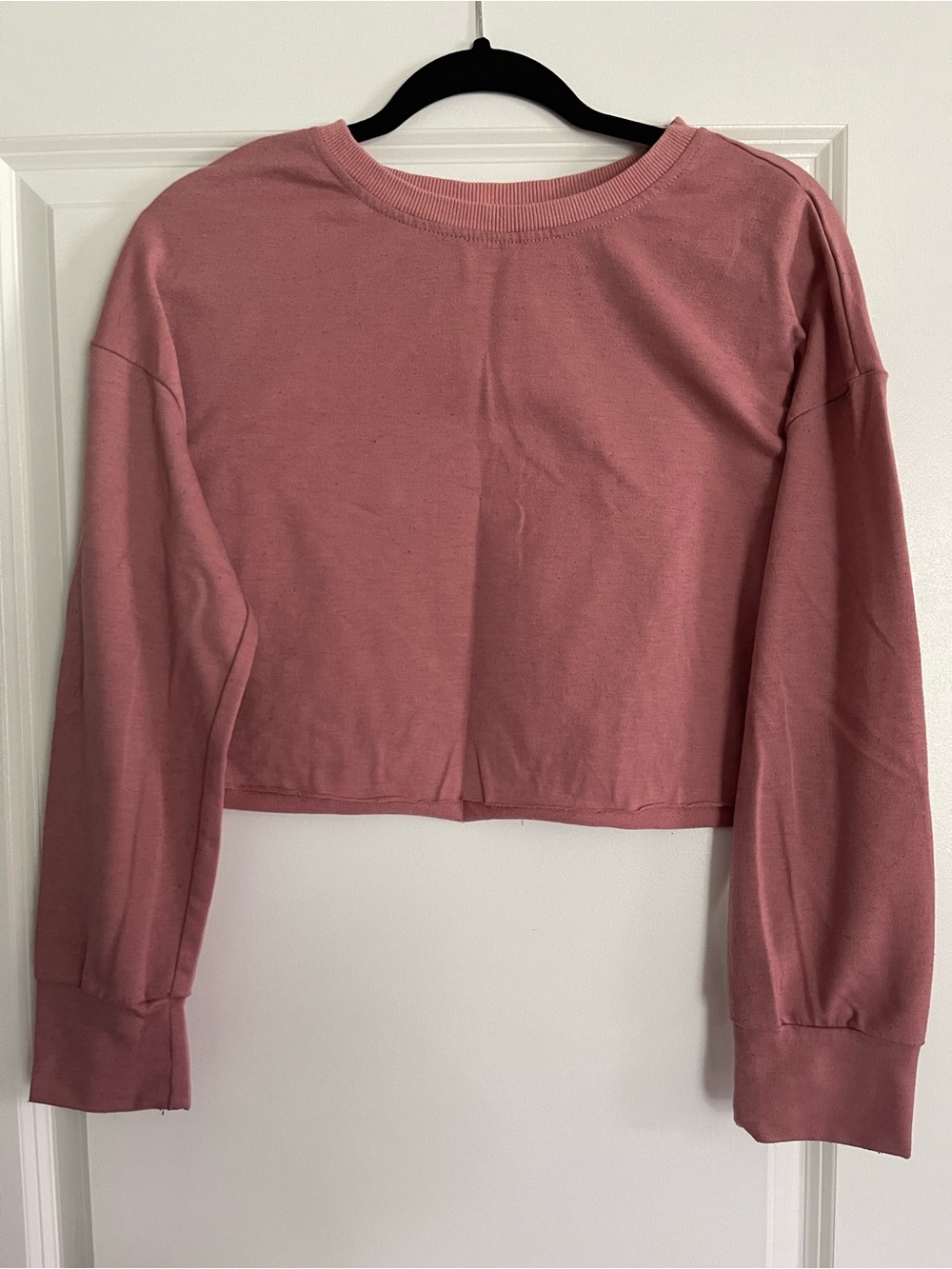 SHEIN Dusty Rose Cropped Long-Sleeve Sweatshirt